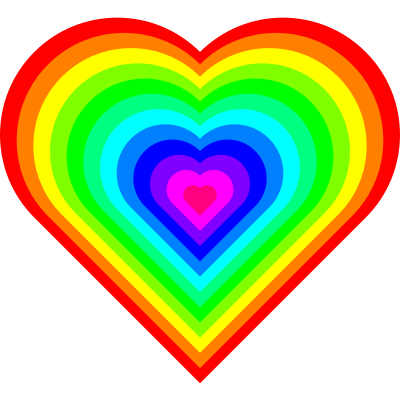 Geometric 12 color heart clipart