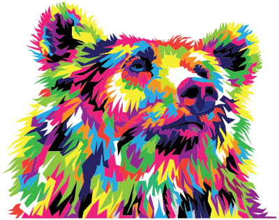 Geometric Bear clipart