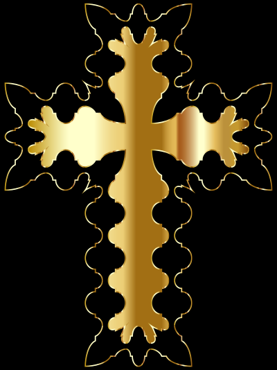 Geometric Braces Cross Gold 2 clipart