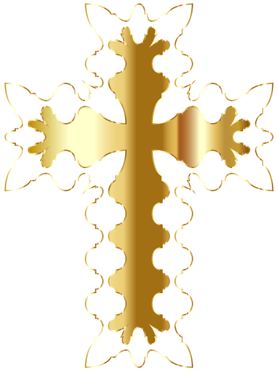 Geometric Braces Cross Gold 2 No BG clipart