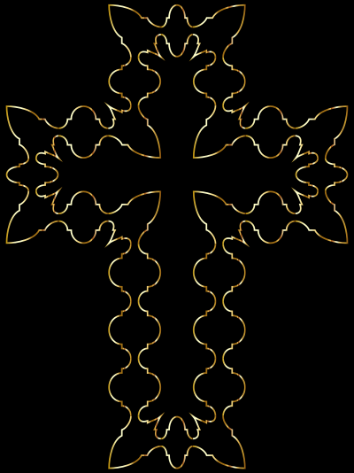 Geometric Braces Cross Gold clipart