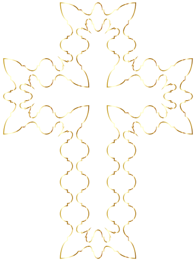 Geometric Braces Cross Gold No BG clipart
