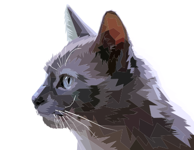 Geometric Cat Profile clipart