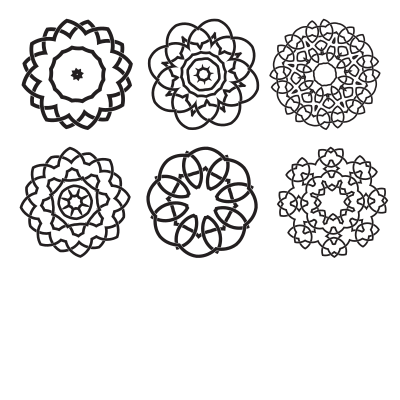 Geometric decorative designs clipart