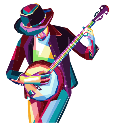 Geometric Man Playing Guitar By RizkyDwi123 clipart