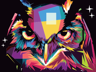 Geometric Owl Pop Art By RizkyDwi123 clipart