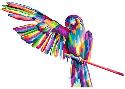 Geometric Perched Parrot Pop Art By RizkyDwi123 clipart