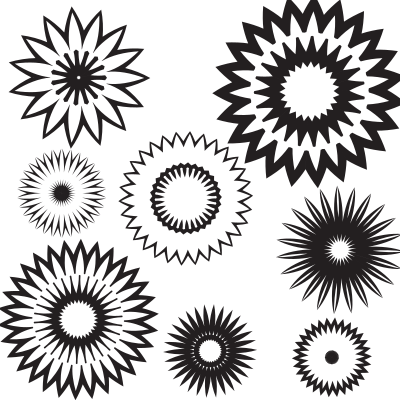Geometric shapes silhouettes clipart