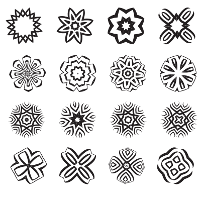 Geometric tribal shapes clipart