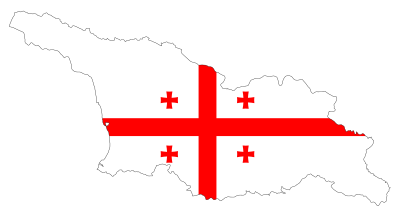 Georgia Map Flag With Stroke clipart