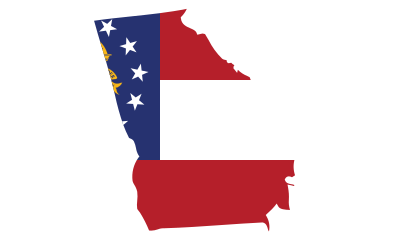 Georgia State Outline with Flag Background clipart
