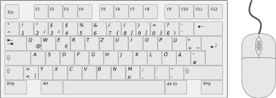German Keyboard Left Side with Mouse clipart