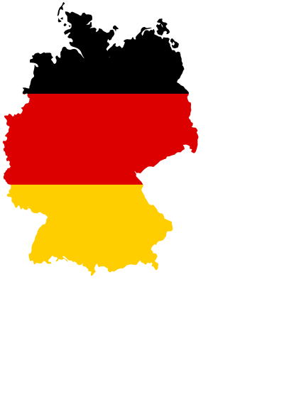 German map with flag colors clipart