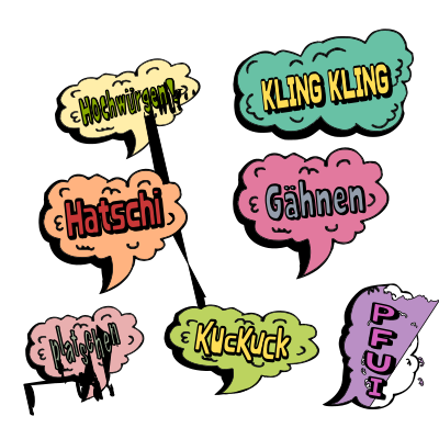 German Onomatopoeia clipart