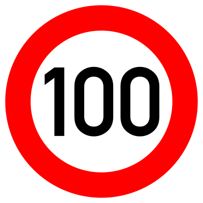 German Road Sign - Maximum speed limit 100 km/h clipart