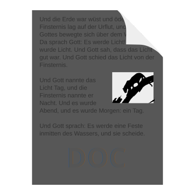 German Text Document Icon clipart