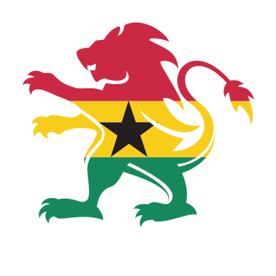 Ghana flag heraldic lion clipart