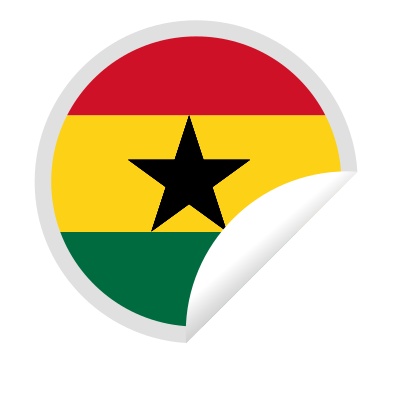 Ghana flag peeling sticker clipart