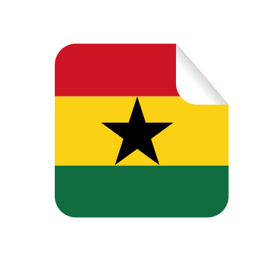Ghana flag square sticker clipart