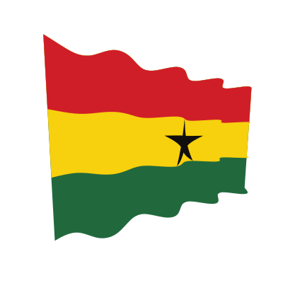 Ghana waving flag clipart