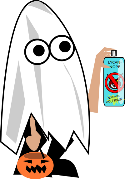 Ghost-trick-or-treater clipart