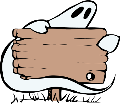 Ghost with Sign - Colour Remix clipart