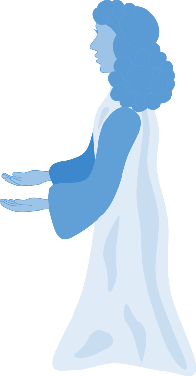 Ghostly lady in blue clipart