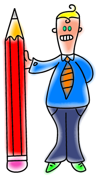 Giant Pencil Man clipart