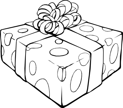 Gift Coloring Page clipart