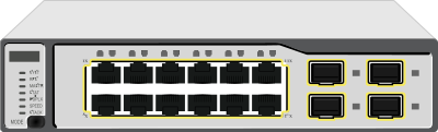 Gigabit Layer 3 Switch #1 with depth clipart