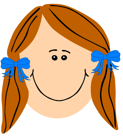 Ginger girl with long hair clipart