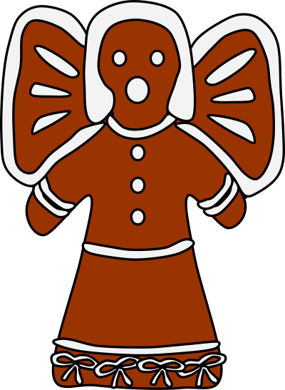 Gingerbread Angel (with bows) clipart