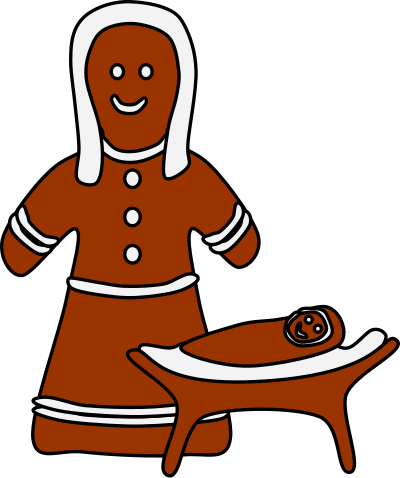 Gingerbread Mary and Jesus clipart