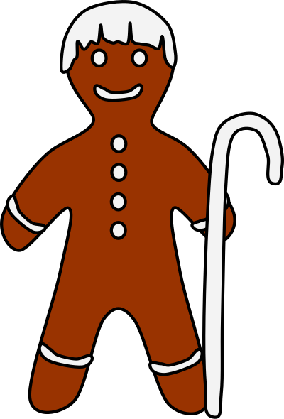 Gingerbread Shepherd with crook clipart
