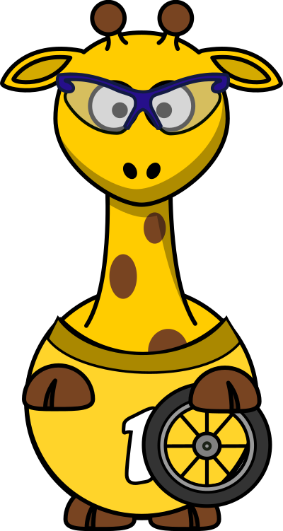 Giraffe Cyclist clipart