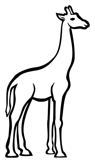 Giraffe - lineart clipart