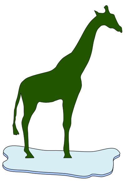 Giraffe on ice clipart