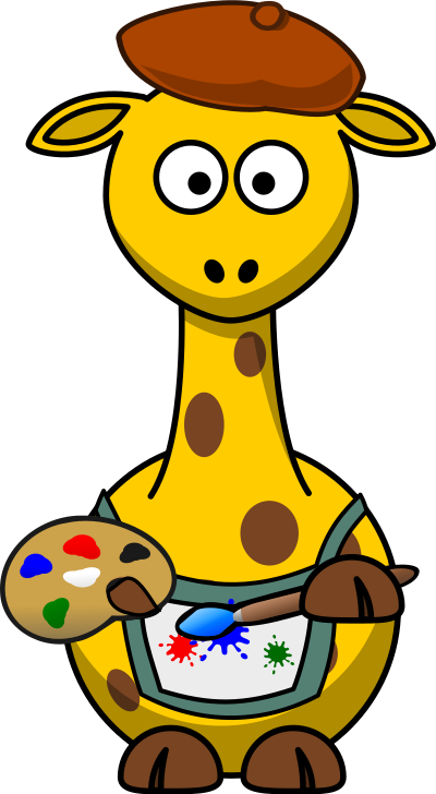 Giraffe Painter clipart
