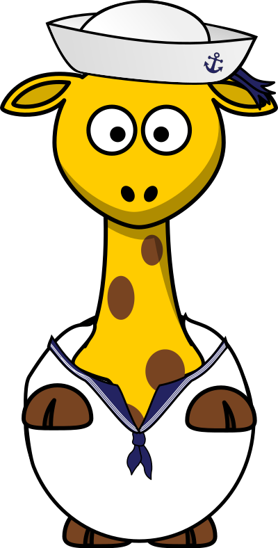 Giraffe Sailor clipart
