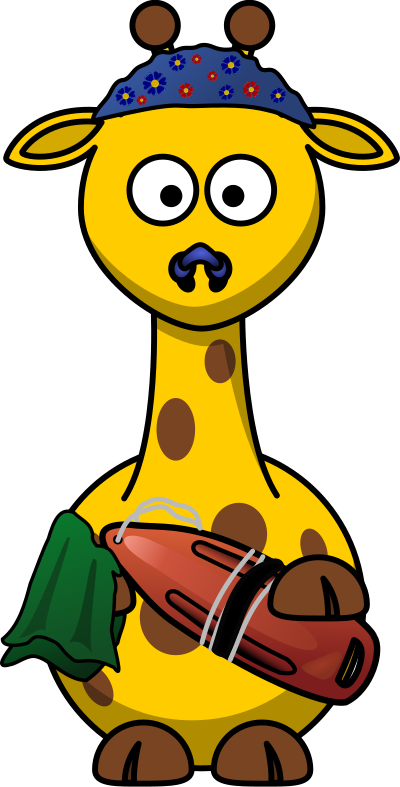 Giraffe Swimmer clipart