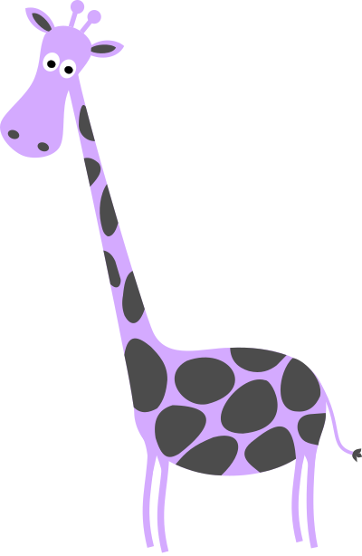 Giraffe Sympa (Nice Giraffe) in Lavender & Gray clipart