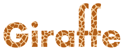 Giraffe Typography With Drop Shadow clipart