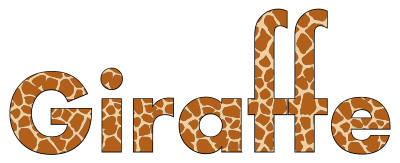 Giraffe Typography With Stroke clipart