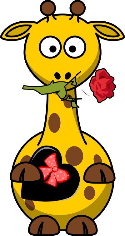 Giraffe Valentine clipart