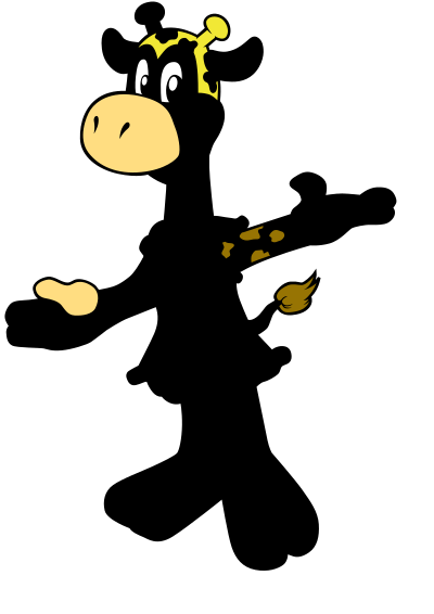 Giraffe wearing a dress clipart