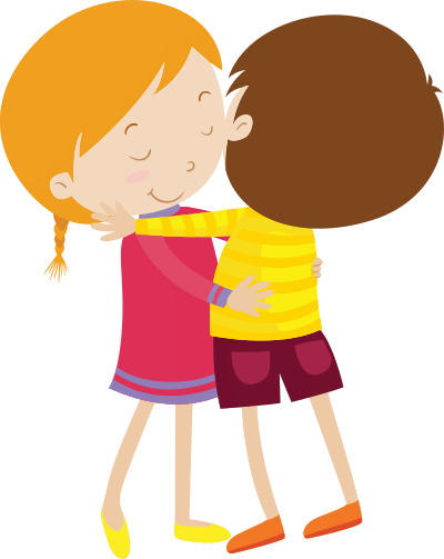 Girl And Boy Hugging clipart