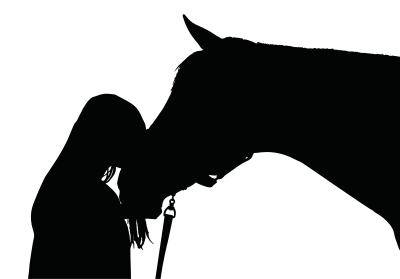 Girl And Horse Silhouette clipart