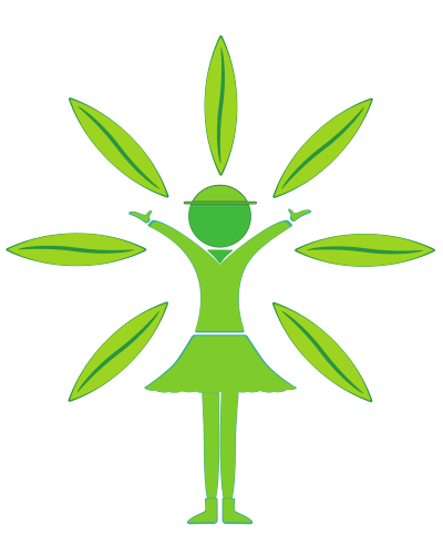 Girl and petals clipart