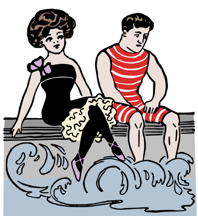 Girl and Sad Guy at the Beach - Colour Remix clipart