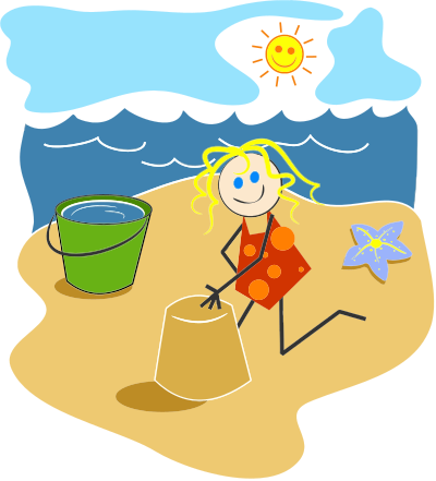 Girl At The Beach clipart